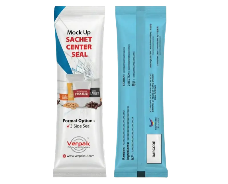 Sachet Center Seal - Single-serve convenience custom flexible packaging Malaysia
