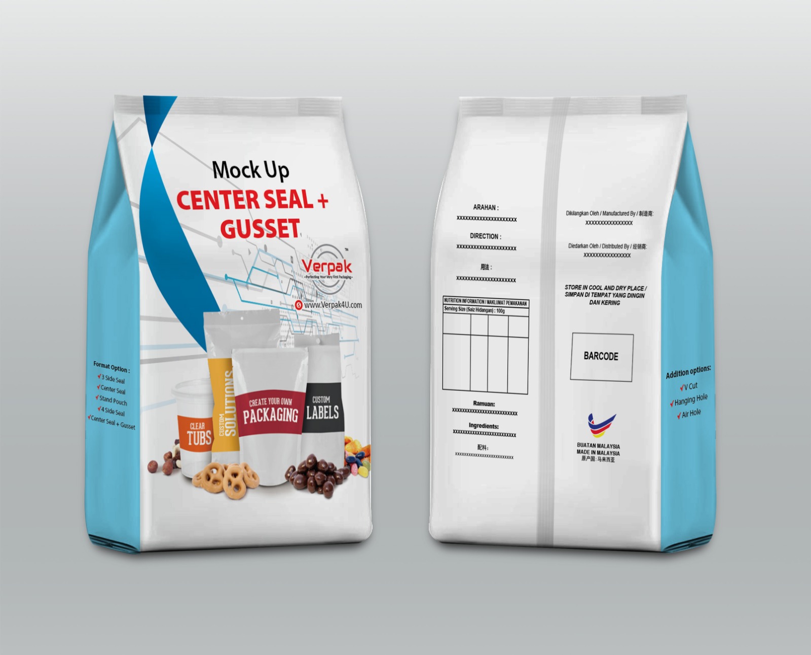 Center Seal with Gusset